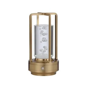 Telbix Eldra Rechargeable LED Table Lamp Antique Gold by Telbix, a Table & Bedside Lamps for sale on Style Sourcebook