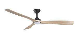 ThreeSixty Spitfire 60" DC Ceiling Fan with 18W CCT LED Light and Remote Black & Light Oak by ThreeSixty, a Ceiling Fans for sale on Style Sourcebook