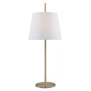 Telbix Dior 1 Light Table Lamp (E27) Antique Brass & White by Telbix, a Table & Bedside Lamps for sale on Style Sourcebook