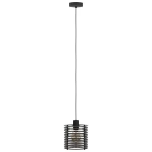 Eglo Segovia 1 Light Metal Pendant Black by Eglo, a Pendant Lighting for sale on Style Sourcebook