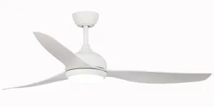 Claro Whisper DC 58" Ceiling Fan with CCT LED Light and Remote White by Claro, a Ceiling Fans for sale on Style Sourcebook