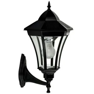 Solar Traditional Wall Light with Motion Sensor Black Curved by Solar Lighting Direct, a Outdoor Lighting for sale on Style Sourcebook