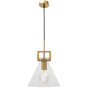 Cougar Pierre 1 Light Glass Pendant Gold by Cougar, a Pendant Lighting for sale on Style Sourcebook