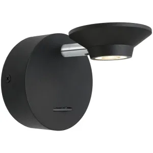 Cougar Jorn 1 Light Adjustable Wall Light w/ Switch Black by Cougar, a Outdoor Lighting for sale on Style Sourcebook