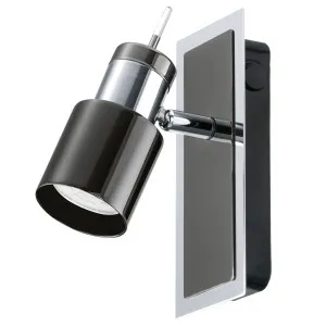 Eglo Davida 1 Black   Chrome Adjustable LED GU10 Spotlight - Cool White 1 Light   Switch by Eglo, a LED Lighting for sale on Style Sourcebook