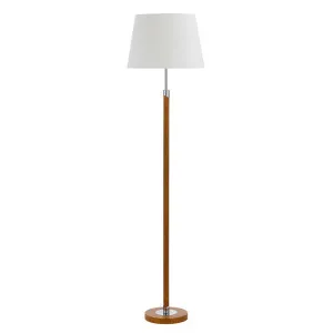 Telbix Belmore Timber With Linen Shade Floor Lamp Teak by Telbix, a Floor Lamps for sale on Style Sourcebook