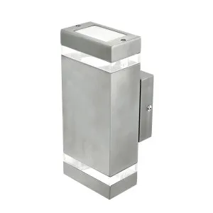 Entasis Rectangle Exterior GU10 Wall Light IP44 304 Stainless Steel by Brilliant, a Outdoor Lighting for sale on Style Sourcebook