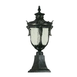 Lode Wellington Antique Black Pillar Mount Light IP44 Medium by Lode International, a Outdoor Lighting for sale on Style Sourcebook