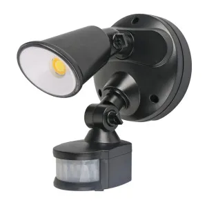 Martec Defender 10W Tri-Colour Adjustable LED Exterior Wall Light with PIR Sensor IP54 Black by Martec, a Outdoor Lighting for sale on Style Sourcebook