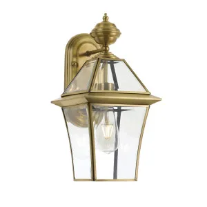 Telbix Rye 1 Light Exterior Lantern Style Wall Light IP44 (E27) Antique Brass by Telbix, a Outdoor Lighting for sale on Style Sourcebook