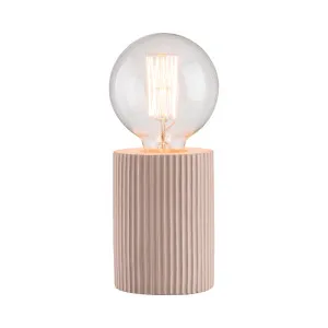 Mercator Hudson Ribbed Concrete Table Lamp (E27) Dusk Pink by Mercator, a Table & Bedside Lamps for sale on Style Sourcebook