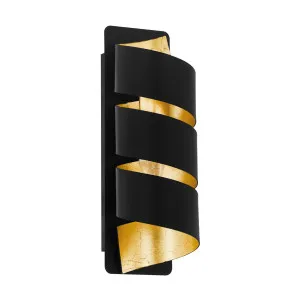 Eglo Elizondo E14 Wall Light Black and Gold by Eglo, a Wall Lighting for sale on Style Sourcebook