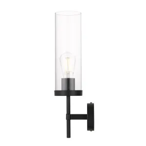 Garot Handcrafted Wall Lamp (E27) Black & Clear Glass by Telbix, a Wall Lighting for sale on Style Sourcebook