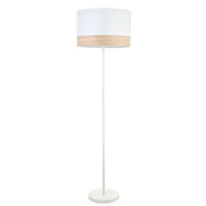 CLA Tambura Floor Lamp (E27) White with Wood by Compact Lamps Australia, a Floor Lamps for sale on Style Sourcebook