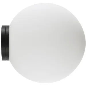 Calibo Crest Opal Glass 120mm IP44 Orb Wall Light Black by Calibo, a Wall Lighting for sale on Style Sourcebook