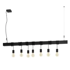 Eglo Townshend-B Linear Black Pendant Light 7 Light by Eglo, a Pendant Lighting for sale on Style Sourcebook