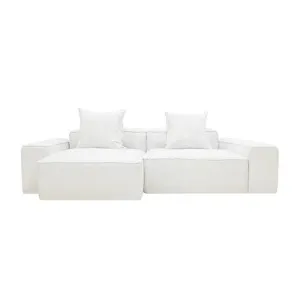 Riley Linen Pure White Modular Sofa - 2 Seater Chaise by James Lane, a Sofas for sale on Style Sourcebook