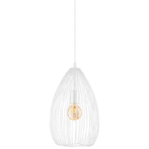 Eglo Clevedon 1 Light Pendant White by Eglo, a Pendant Lighting for sale on Style Sourcebook