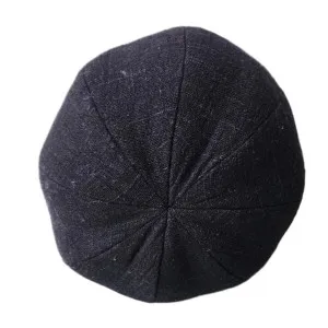 Olga Linen Cotton Cushion Round 25cm Diameter - Black by Macey & Moore, a Cushions, Decorative Pillows for sale on Style Sourcebook