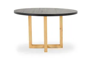 Bronte Round Brushed Dining Table, Black/Brushed, by Lounge Lovers by Lounge Lovers, a Dining Tables for sale on Style Sourcebook