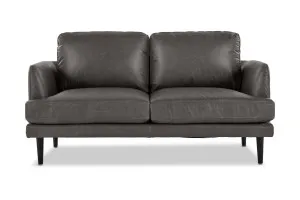 Alice Leather 2 Seat Sofa, Graphite, by Lounge Lovers by Lounge Lovers, a Sofas for sale on Style Sourcebook