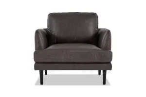 Alice Leather Armchair, Graphite, by Lounge Lovers by Lounge Lovers, a Chairs for sale on Style Sourcebook