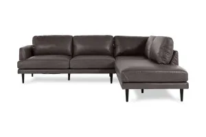 Alice Leather Right Corner Sofa, Graphite, by Lounge Lovers by Lounge Lovers, a Sofas for sale on Style Sourcebook