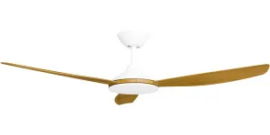 Calibo Condor 52" DC Smart Ceiling Fan with Remote Control White and Teak by Calibo, a Ceiling Fans for sale on Style Sourcebook