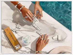 Poolside Dominoes Canvas Art Print by Urban Road, a Prints for sale on Style Sourcebook