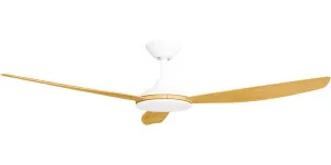 Calibo Condor 56" DC Smart Ceiling Fan with Remote Control White and Bamboo by Calibo, a Ceiling Fans for sale on Style Sourcebook