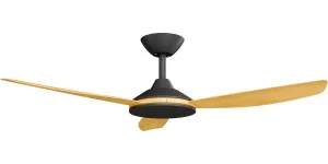 Calibo Condor 48" DC Smart Ceiling Fan with Remote Control Black and Bamboo by Calibo, a Ceiling Fans for sale on Style Sourcebook