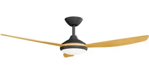 Calibo Condor 52" DC Smart Ceiling Fan with LED Light and Remote Control Black and Bamboo by Calibo, a Ceiling Fans for sale on Style Sourcebook