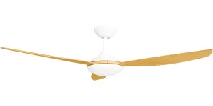 Calibo Condor 56" DC Smart Ceiling Fan with LED Light and Remote Control White and Bamboo by Calibo, a Ceiling Fans for sale on Style Sourcebook