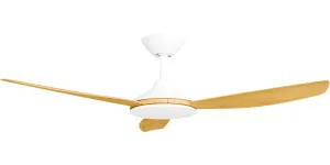 Calibo Condor 48" DC Smart Ceiling Fan with Remote Control White and Bamboo by Calibo, a Ceiling Fans for sale on Style Sourcebook