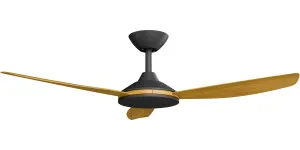 Calibo Condor 48" DC Smart Ceiling Fan with Remote Control Black and Teak by Calibo, a Ceiling Fans for sale on Style Sourcebook