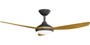 Calibo Condor 48" DC Smart Ceiling Fan with LED Light and Remote Control Black and Teak by Calibo, a Ceiling Fans for sale on Style Sourcebook