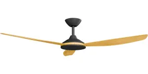 Calibo Condor 56" DC Smart Ceiling Fan with Remote Control Black and Bamboo by Calibo, a Ceiling Fans for sale on Style Sourcebook