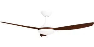 Calibo Condor 52" DC Smart Ceiling Fan with LED Light and Remote Control White and Koa by Calibo, a Ceiling Fans for sale on Style Sourcebook