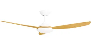 Calibo Condor 52" DC Smart Ceiling Fan with LED Light and Remote Control White and Bamboo by Calibo, a Ceiling Fans for sale on Style Sourcebook