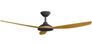 Calibo Condor 56" DC Smart Ceiling Fan with Remote Control Black and Teak by Calibo, a Ceiling Fans for sale on Style Sourcebook