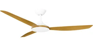 Calibo Condor 56" DC Smart Ceiling Fan with Remote Control White and Teak by Calibo, a Ceiling Fans for sale on Style Sourcebook