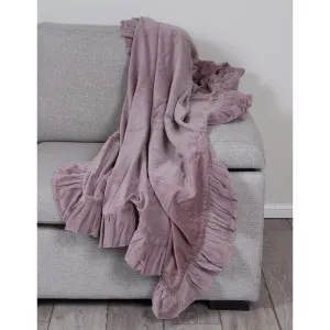 Ruffle Throw Mushroom 125x150cm by Love That Homewares, a Throws for sale on Style Sourcebook