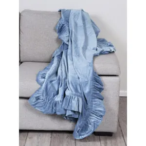 Ruffle Throw Denim 125x150cm by Love That Homewares, a Throws for sale on Style Sourcebook