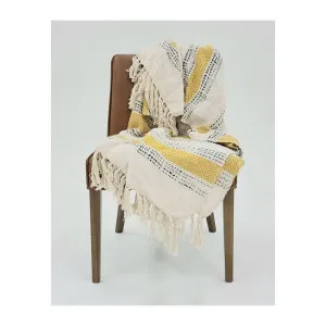 Gretel Throw Mustard 125cm x 150cm by Love That Homewares, a Throws for sale on Style Sourcebook