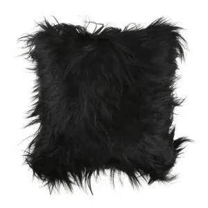 Molly Long Goat Fur Cushion Black 50cm x 50cm by Love That Homewares, a Cushions, Decorative Pillows for sale on Style Sourcebook