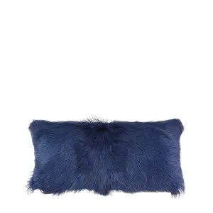 Aquila Goat Fur Cushion Navy 50cm x 25cm by Love That Homewares, a Cushions, Decorative Pillows for sale on Style Sourcebook