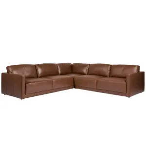 Haven Leather Modular Sofa Tan - 7 Seater by James Lane, a Sofas for sale on Style Sourcebook