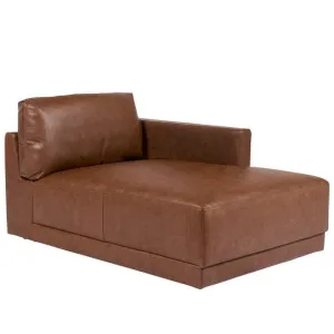 Haven Leather Right Arm Facing Chaise Module Tan by James Lane, a Sofas for sale on Style Sourcebook