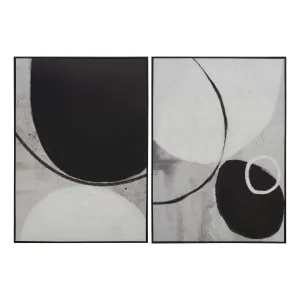 Monochrome Curves Box Framed Canvas Set of 2 in 104 x 144cm by OzDesignFurniture, a Painted Canvases for sale on Style Sourcebook