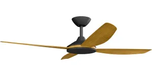 Calibo Vanga 52" DC Smart Ceiling Fan with Remote Control Black and Teak by Calibo, a Ceiling Fans for sale on Style Sourcebook